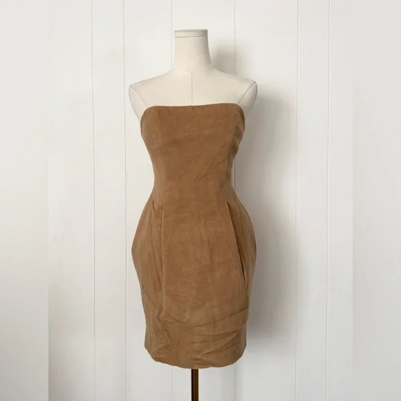 Michael Kors | Dresses | Vintage 9s Michael Kors Strapless Camel Wool Mini  Dress Made In Usa Size 2